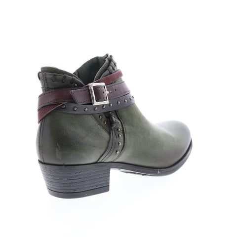 Miz Mooz Booker 111265 Womens Green Leather Zipper Ankle & Booties Boots