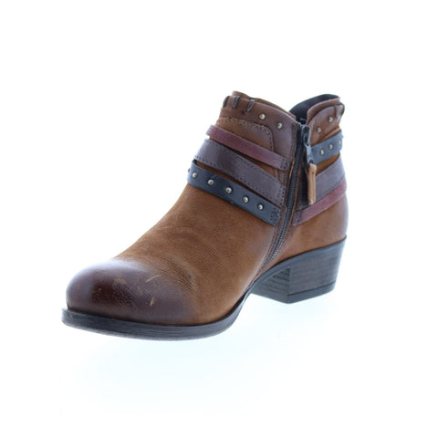 Miz Mooz Booker 111265 Womens Brown Leather Zipper Ankle & Booties Boots