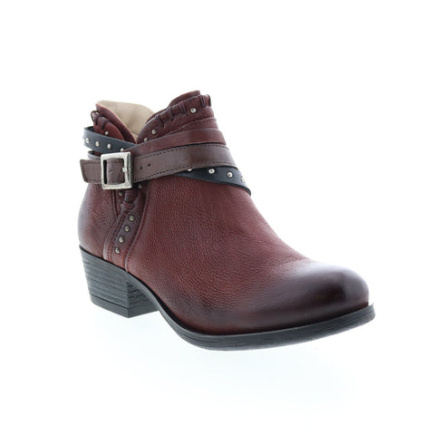 Miz Mooz Booker 111265 Womens Brown Leather Zipper Ankle & Booties Boots