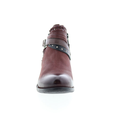 Miz Mooz Booker 111265 Womens Brown Leather Zipper Ankle & Booties Boots