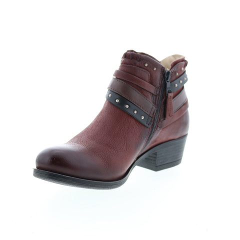 Miz Mooz Booker 111265 Womens Brown Leather Zipper Ankle & Booties Boots