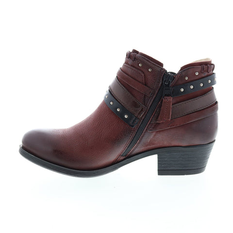 Miz Mooz Booker 111265 Womens Brown Leather Zipper Ankle & Booties Boots