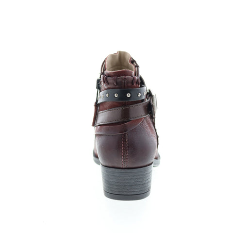 Miz Mooz Booker 111265 Womens Brown Leather Zipper Ankle & Booties Boots