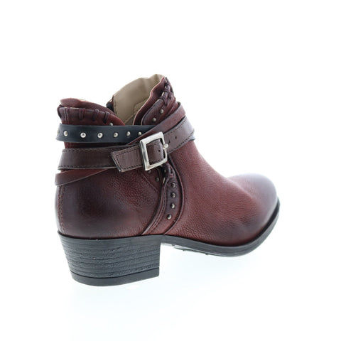 Miz Mooz Booker 111265 Womens Brown Leather Zipper Ankle & Booties Boots