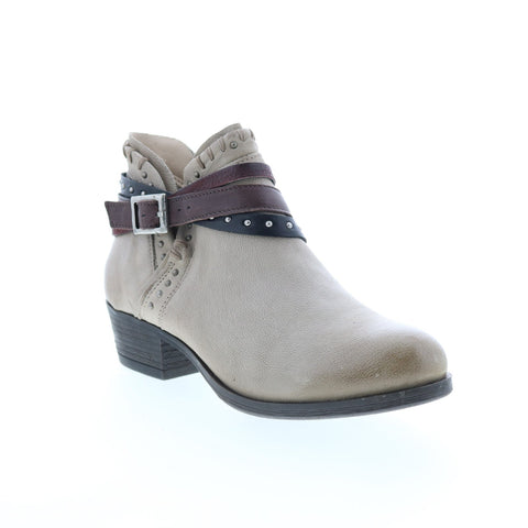 Miz Mooz Booker 111265 Womens Gray Leather Zipper Ankle & Booties Boots