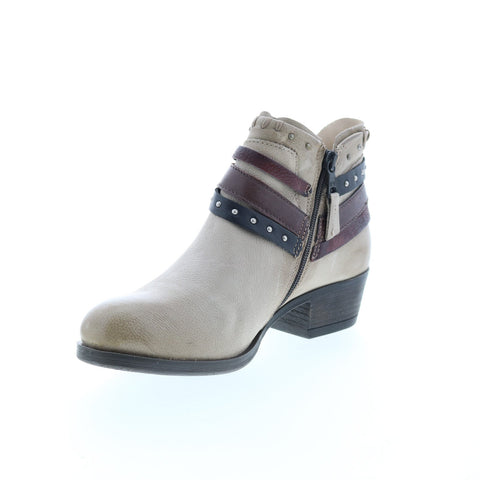 Miz Mooz Booker 111265 Womens Gray Leather Zipper Ankle & Booties Boots