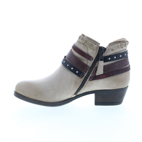 Miz Mooz Booker 111265 Womens Gray Leather Zipper Ankle & Booties Boots