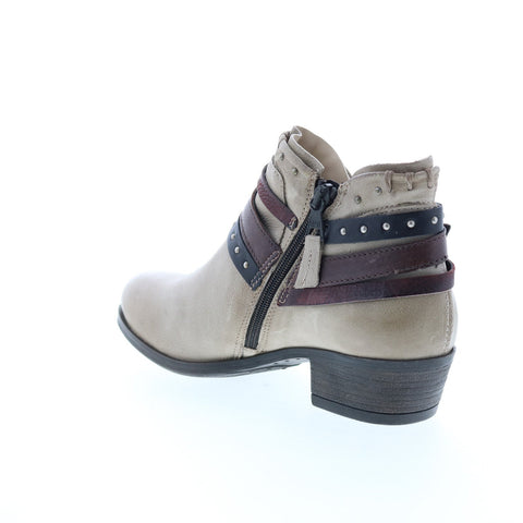 Miz Mooz Booker 111265 Womens Gray Leather Zipper Ankle & Booties Boots