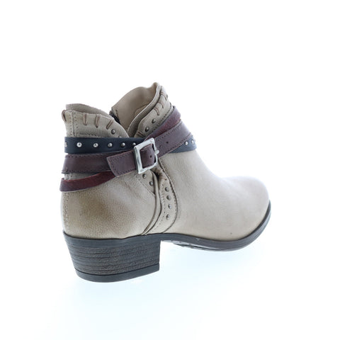 Miz Mooz Booker 111265 Womens Gray Leather Zipper Ankle & Booties Boots