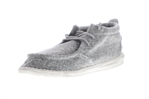 Hey Dude Conrad Linen 111663901 Mens Gray Surf Deck Lifestyle Sneakers Shoes
