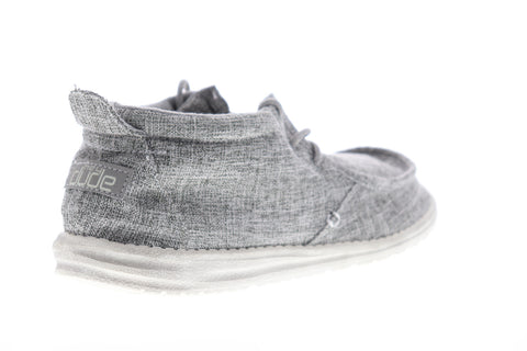 Hey Dude Conrad Linen 111663901 Mens Gray Surf Deck Lifestyle Sneakers Shoes