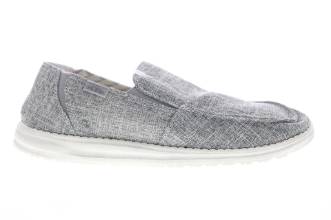 Hey Dude Chan L 111903901 Mens Gray Canvas Loafers & Slip Ons Casual Shoes