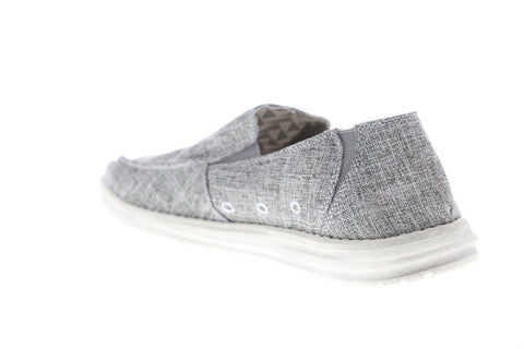 Hey Dude Chan L 111903901 Mens Gray Canvas Loafers & Slip Ons Casual Shoes