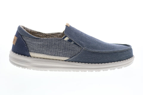 Hey Dude Thad Chambray 111912125 Mens Blue Canvas Lifestyle Sneakers Shoes