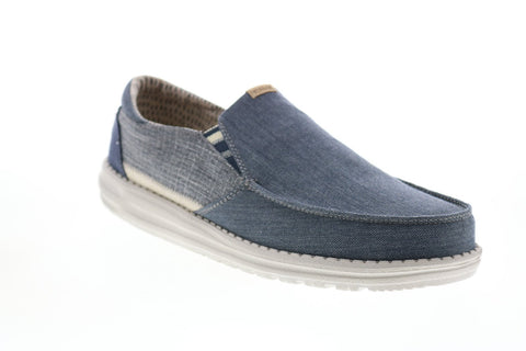 Hey Dude Thad Chambray 111912125 Mens Blue Canvas Lifestyle Sneakers Shoes
