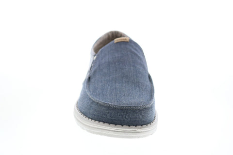 Hey Dude Thad Chambray 111912125 Mens Blue Canvas Lifestyle Sneakers Shoes