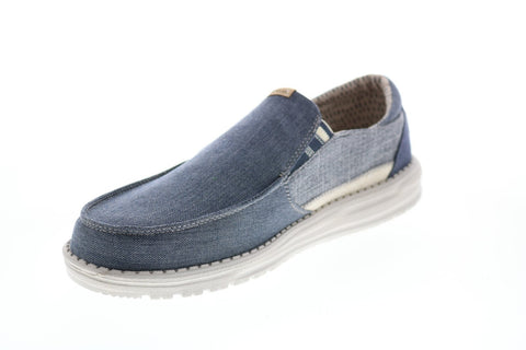 Hey Dude Thad Chambray 111912125 Mens Blue Canvas Lifestyle Sneakers Shoes