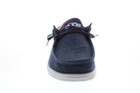Hey Dude Wally Free 112272551 Mens Blue Canvas Lifestyle Sneakers Shoes