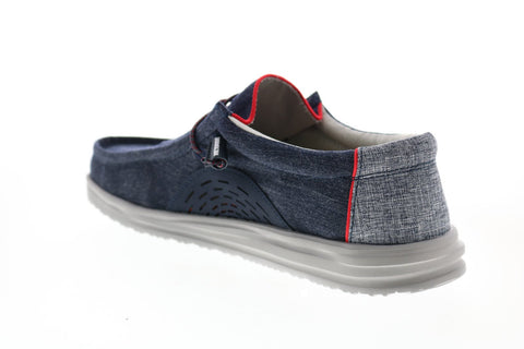 Hey Dude Wally Free 112272551 Mens Blue Canvas Lifestyle Sneakers Shoes