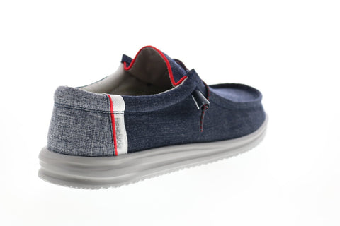 Hey Dude Wally Free 112272551 Mens Blue Canvas Lifestyle Sneakers Shoes