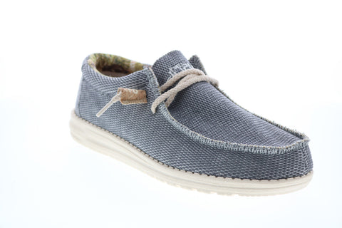Hey Dude Wally Eden 112403000 Mens Gray Canvas Loafers Casual Shoes