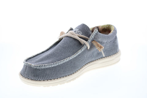 Hey Dude Wally Eden 112403000 Mens Gray Canvas Loafers Casual Shoes