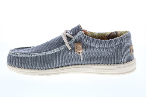 Hey Dude Wally Eden 112403000 Mens Gray Canvas Loafers Casual Shoes