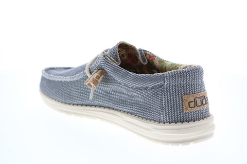 Hey Dude Wally Eden 112403000 Mens Gray Canvas Loafers Casual Shoes