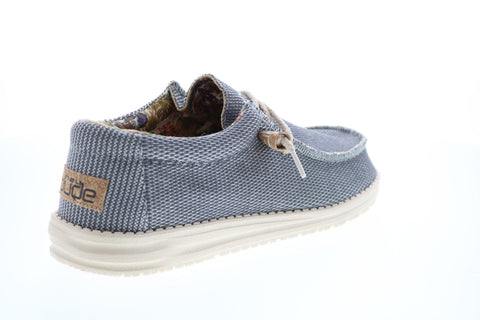 Hey Dude Wally Eden 112403000 Mens Gray Canvas Loafers Casual Shoes