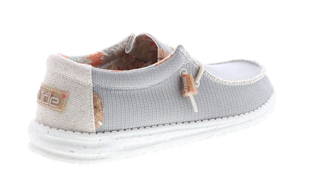 Hey Dude Wally Eco Sox 112470710 Mens Gray Canvas Loafers Casual Shoes