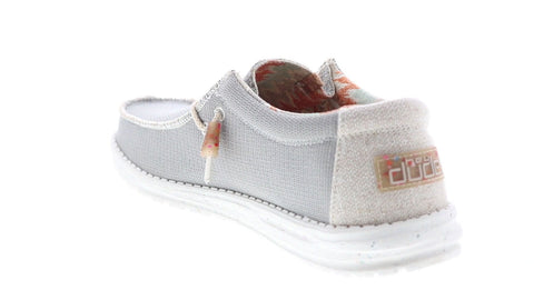 Hey Dude Wally Eco Sox 112470710 Mens Gray Canvas Loafers Casual Shoes