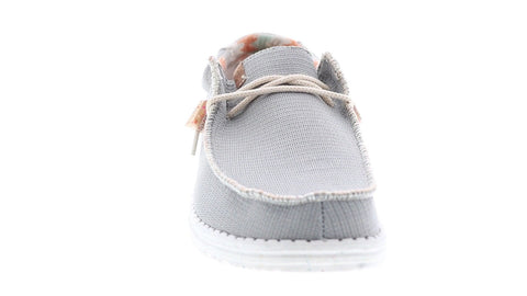 Hey Dude Wally Eco Sox 112470710 Mens Gray Canvas Loafers Casual Shoes
