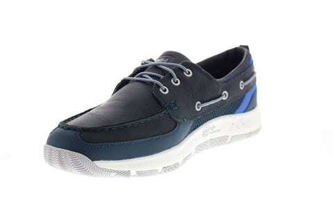 Helly Hansen Newport F-1 Deck Mens Blue Leather Loafers & Slip Ons Boat Shoes