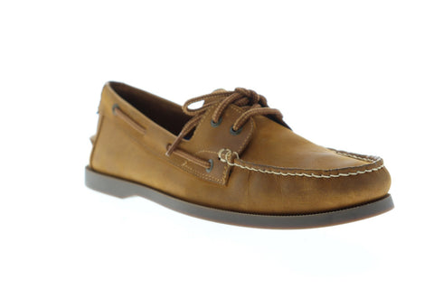 Florsheim Nevis 11872-239 Mens Tan Nubuck Casual Lace Up Boat Shoes