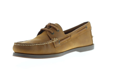 Florsheim Nevis 11872-239 Mens Tan Nubuck Casual Lace Up Boat Shoes