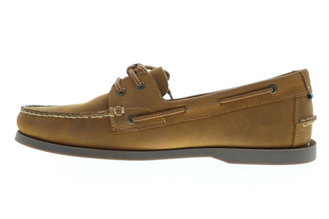 Florsheim Nevis 11872-239 Mens Tan Nubuck Casual Lace Up Boat Shoes