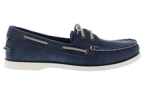 Florsheim Nevis 11872-410 Mens Blue Nubuck Casual Lace Up Boat Shoes