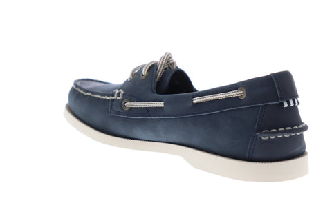 Florsheim Nevis 11872-410 Mens Blue Nubuck Casual Lace Up Boat Shoes