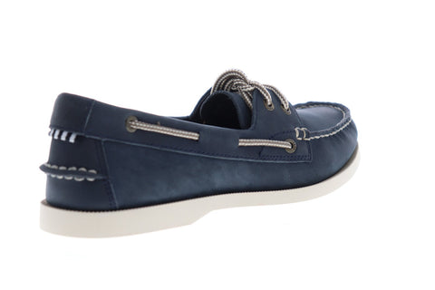 Florsheim Nevis 11872-410 Mens Blue Nubuck Casual Lace Up Boat Shoes