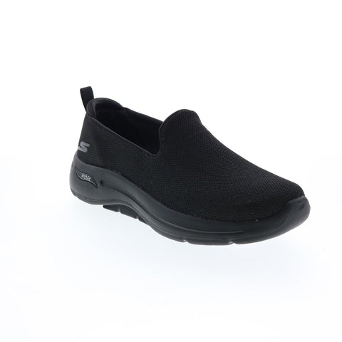 Skechers Go Walk Arch Fit Vividly 124417 Womens Black Athletic Walking Shoes