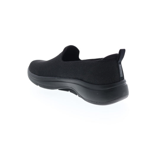 Skechers Go Walk Arch Fit Vividly 124417 Womens Black Athletic Walking Shoes