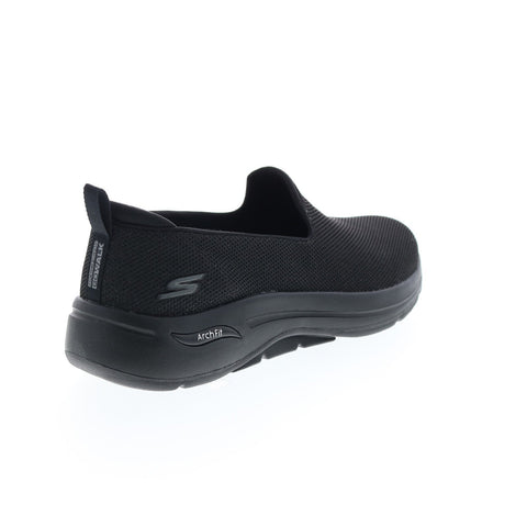 Skechers Go Walk Arch Fit Vividly 124417 Womens Black Athletic Walking Shoes