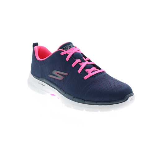 Skechers Go Walk 6 Adora 124524 Womens Blue Canvas Athletic Walking Shoes