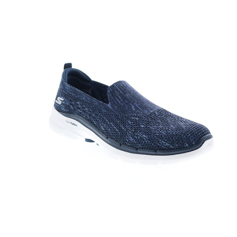 Skechers Go Walk 6 Valerie 124532 Womens Blue Canvas Athletic Walking Shoes