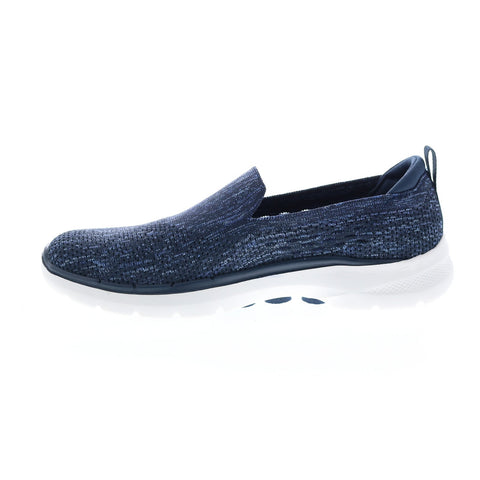 Skechers Go Walk 6 Valerie 124532 Womens Blue Canvas Athletic Walking Shoes