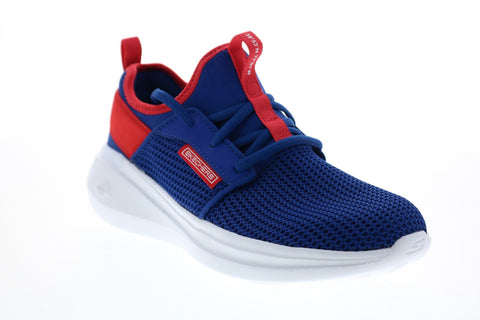 Skechers Go Run Fast Valor 128019 Womens Blue Mesh Athletic Running Shoes