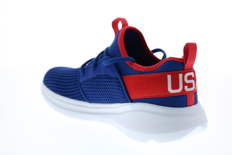 Skechers Go Run Fast Valor 128019 Womens Blue Mesh Athletic Running Shoes