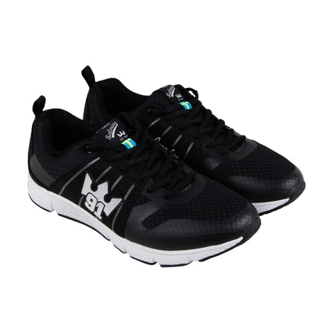 Supra Skytop Mens Black Suede Athletic Lace Up Skate Shoes