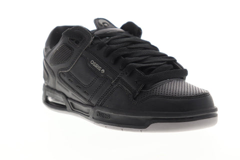 Osiris Peril 1308 115 Mens Black Leather Lace Up Athletic Skate Shoes