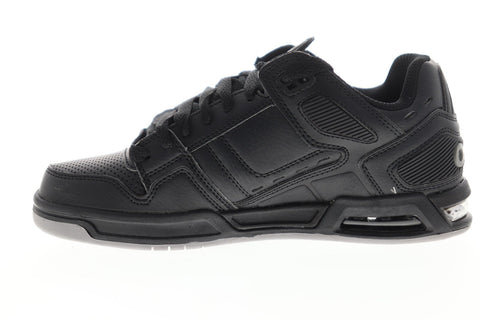 Osiris Peril 1308 115 Mens Black Leather Lace Up Athletic Skate Shoes